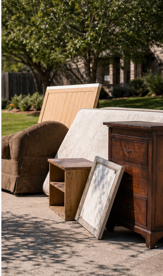 Old furniture prepared for removal