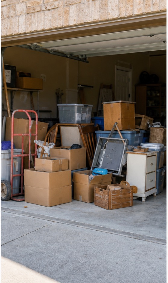 Junk removal crew loading items