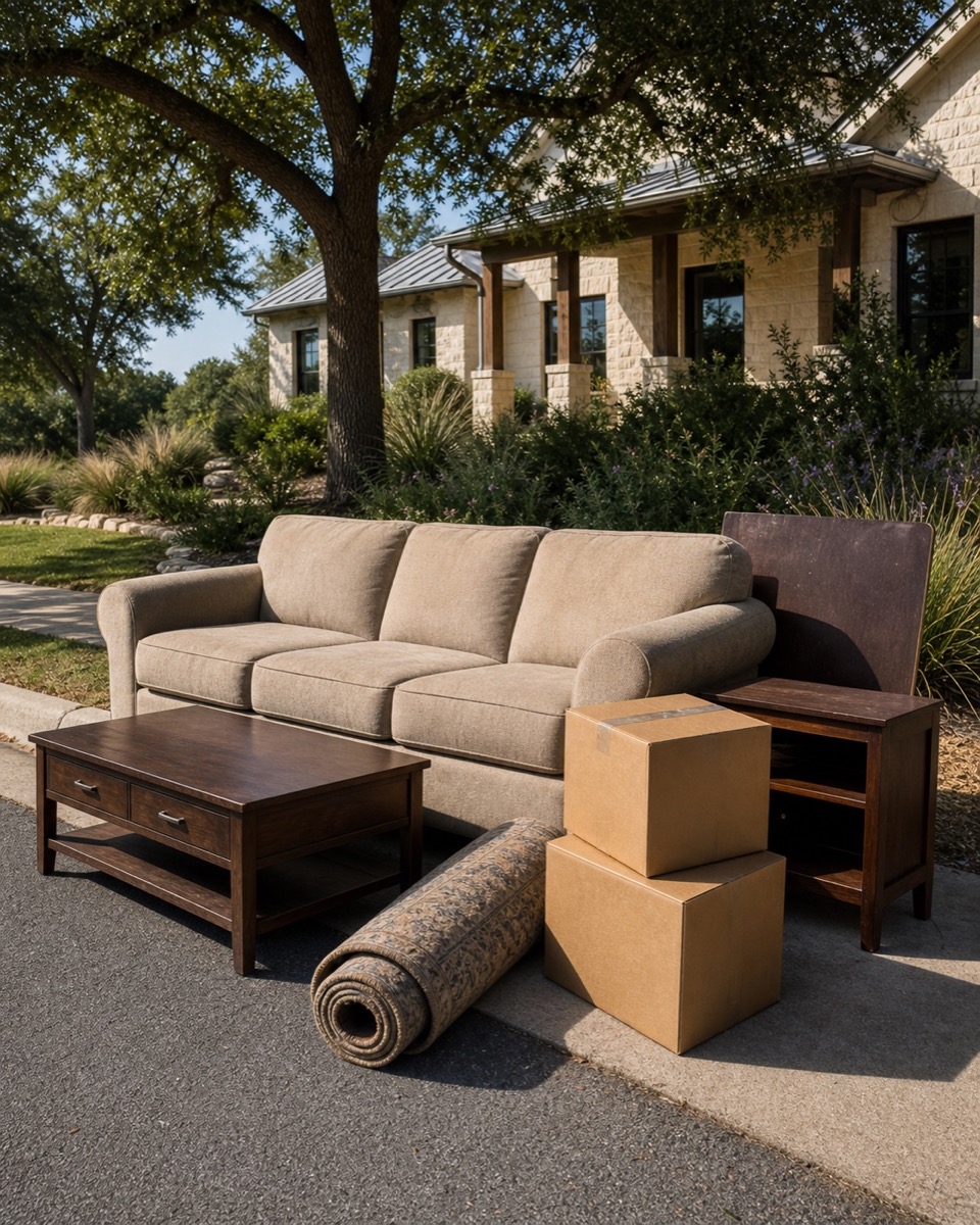 Furniture ready for junk removal pickup
